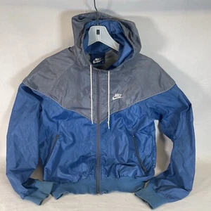 Chaqueta cortavientos vintage Nike para hombre mediana empaquetable capucha cremallera completa multicolor - Imagen 1 de 8