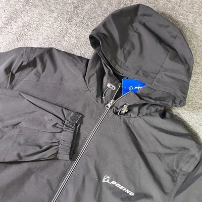Chaqueta negra Boeing Newport para hombre forro de malla mediana con capucha nueva con etiquetas Foto 1 de 4