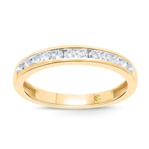 Lab Grown Wedding Diamond Band for Women | Classic Channel Set 10K Yellow Gol... - Picture 1 of 8