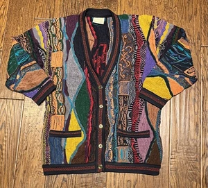 Vintage COOGI Knitted Cardigan Long Sleeve 3D Knit Made in Australia Sz Medium  - Picture 1 of 8