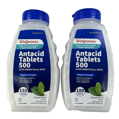 2 paquetes antiácido menta masticable fuerza regular 500 mg caducado 26 de julio Walgreens Foto 1 de 2