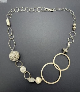 20" Modernist Sterling Silver Necklace Unique 23 Grams W16 - Picture 1 of 10