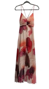 Express Maxikleid Plissee Boho Chic Romantisch Feminin Aquarell Hochzeit Small - Bild 1 von 6
