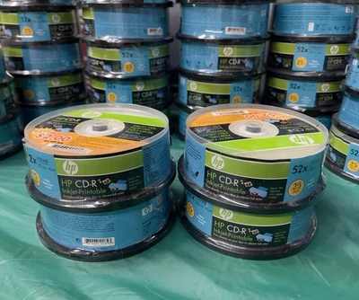 CD gravável em branco HP CD-R jato de tinta imprimível 52x 700 MB dados 80 minutos pacote com 100 - Imagem 1 de 2