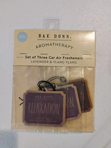 Rae Dunn Auto Lufterfrischer Pappe Lavendel und Ylang Ylang Duft 3er Pack - Bild 1 von 1
