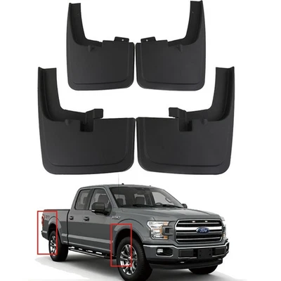 Guardabarros delanteros y traseros 4 piezas para guardabarros contra salpicaduras Ford F150 F-150 2015-2020 Foto 1 de 4