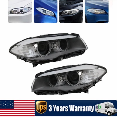 Xenon Headlights Pair For 2011-2013 BMW 5 series F10 550i 535i 528i LH+RH Side Foto 1 de 4