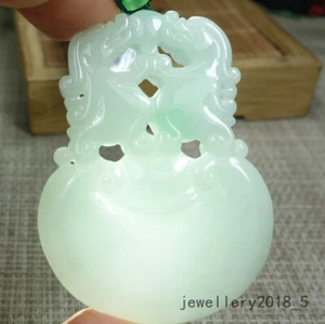 Certified Light Green Burma 100% natural A jadeite jade Pendant~2 Dragon 双龙 仿古牌 - Picture 1 of 21