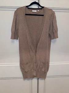 NEW LOOK Tunic Cardigan Size 14 Caramel Brown Casual Autumn Long Line Open Front - Picture 1 of 6