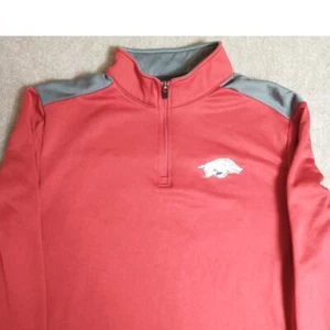 Fanatics 1/4 Zip Arkansas Razorbacks Fleece Pullover. Men's Large. Red/Gray.  - Picture 1 of 9