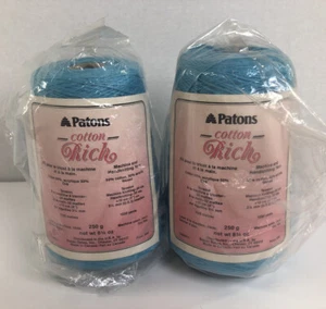 Patons Cotton Rich Machine Embroidery Thread Spools Blue 1230 Yards New Lot Of 2 - Picture 1 of 5