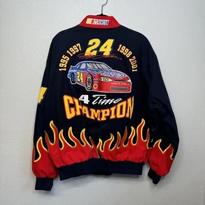 Vintage DuPont NASCAR Jeff Gordon 24 Flames 2001 Jacket Champion JH Chase XL - Picture 1 of 6