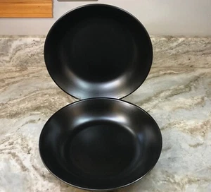 Large Pasta Bowls Matte Black Set Of 2. Pier1 Imports Stoneware New. - Picture 1 of 13