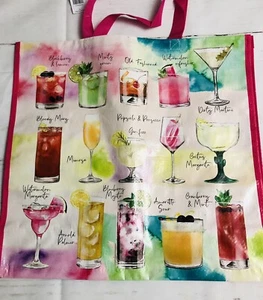 Summer Drinks Reusable Tote Bag 19" X 17"X 8" - Picture 1 of 4