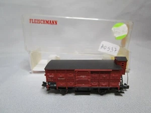 AO537 FLEISCHMANN N WAGON COUVERT PORTES COULISSANTES REF 8355 BON ETAT - Picture 1 of 8