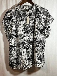 Anthropologie braune Motivbluse Größe Large neu mit Etikett - Bild 1 von 6