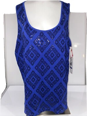 NWT Ruby Rd. Pullover  Blue Tank Top Sequins Size XL  - Image 1 of 4