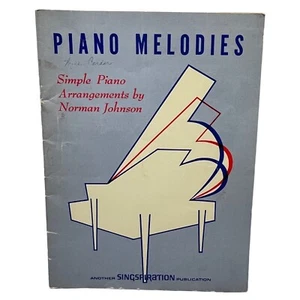 Piano Melodies Sheet Music Songbook Vintage Norman Johnson 1965 Religious Easy - Picture 1 of 7