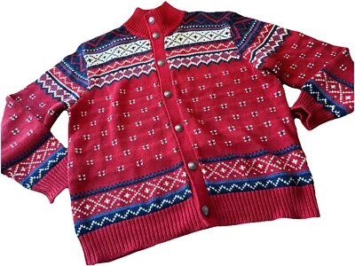 87 Nuevo Con Etiquetas Polo Ralph Lauren Cárdigan Nórdico Suéter Lino Algodón L Foto 1 de 4