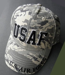 USAF AIR FORCE WINGS FLY FIGHT GANAR CAMUFLAJE CAMUFLAJE GORRA DE BÉISBOL SOMBRERO - Imagen 1 de 2