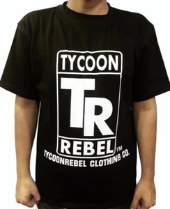 TYCOONREBEL CLOTHING CO. WHITE TYCOON LOGO MEN’S T SHIRT LARGE SZ. HEAVY COTTON - Picture 1 of 5