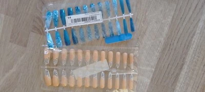 JOBLOT False Nail BUNDLE Mix Match Squoval Square Design 2 SETS PEACH PINK BLUE - Image 1 of 3