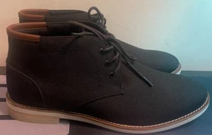 CALVIN KLEIN Mens Black Cushioned Alory Round Toe Lace-Up Chukka Boots Size 11.5 - Picture 1 of 9