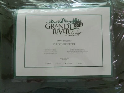 Nuevo en Paquete Juego de Sábanas Vellón Verde Oscuro Grand River Lodge por CABELA'S Queen Foto 1 de 4