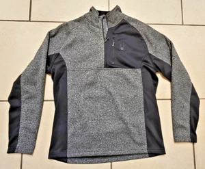 Spyder 1/4 Zip Outbound Sweater XL DK. Strickpullover grau schwarz Fleece gefüttert - Bild 1 von 6
