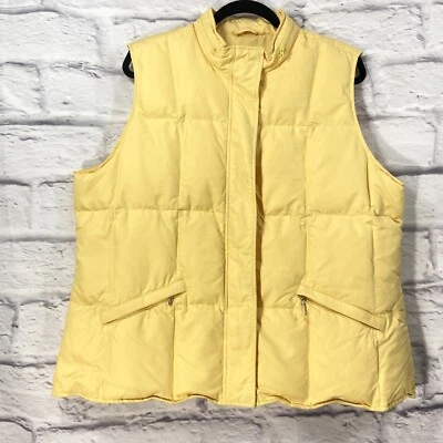 Chaqueta Talbots Vintage Para Mujer XL Amarillo Chaleco Acolchado A Presión Cremallera Completa Foto 1 de 4