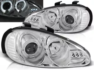 Headlights for Mazda Mx3 1991-1994 1995 1996 1997 1998 VR-1348 Angel Eyes Chrome - Picture 1 of 1