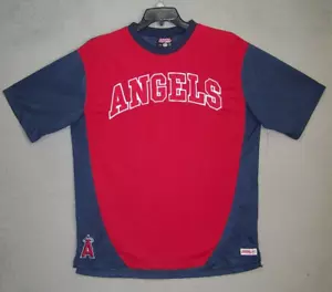 Los Angeles Angles Shirt Adult Large Red Embroidered Short Sleeve Stitches Mens - Picture 1 of 14