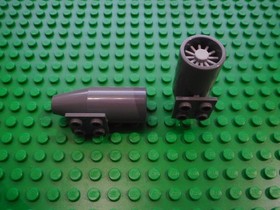Lego 2 Piece Turbine Engine Nozzle 4868b Dark Gray Plate 2x2