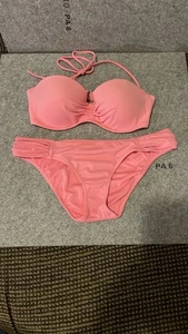 Victoria’s Secret Schwimm-Bikini 34C Oberteil kleines Unterteil Bandeau-Stil pink - Bild 1 von 6
