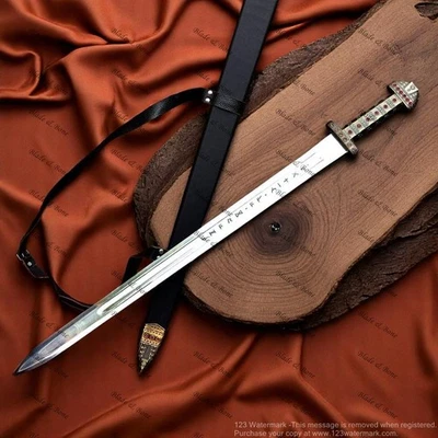 Espada Ragnar Bjorn Ironside Vikings con vaina de madera King Lothbrok Navidad Bf Foto 1 de 3
