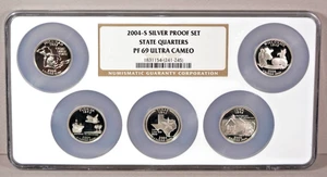 2004-S Silver State Quarters, NGC PF69 Ultra Cameo, 5-Coin Holder - Picture 1 of 2