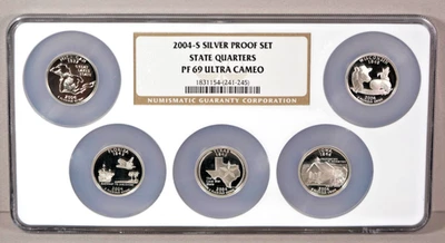 2004-S Silver State Quarters, NGC PF69 Ultra Cameo, 5-Coin Holder - Image 1 of 2
