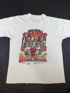Camisa De Colección Chicago Bulls 92 Espalda Con Espalda Campeones Caricatura Salem Punto Único - Imagen 1 de 14