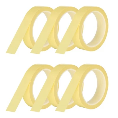 6 Rolls Whiteboard Tape Thin 25mm 54.7 Yard Thin Pinstripe Tape, Light Yellow Foto 1 de 4