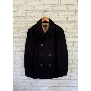 J.Crew Bayswater Peacoat Mens Wool Dark Navy Winter Coat Jacket Size Medium - Picture 1 of 11