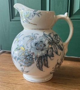 Antique Ironstone Pitcher | Victorian Floral Jug |  “Orchid” R.H. & S. England - Picture 1 of 8