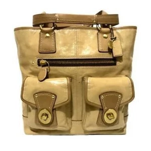 Coach Ltd Ed Spectator Putty Lackleder GIGI Legacy LG Beuteltasche Tasche Handtasche - Bild 1 von 20