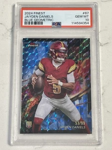 2024 Finest JAYDEN DANIELS Rookie RC SP #/99 PSA 10 GEM ๐ Blue Geometric POP 12 - Picture 1 of 2