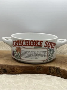 Ljungberg Collection Bowl Artichoke Soup Recipe Two Handled 1983 New Orleans - Picture 1 of 8