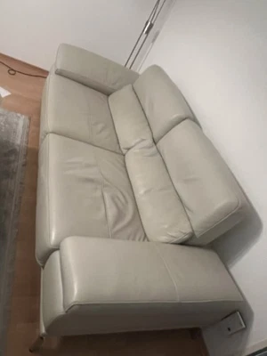 Hallo,verkaufe eine Echt Leder Garnitur in Cappuccino Braun.3er-2er-1er. - Bild 1 von 2