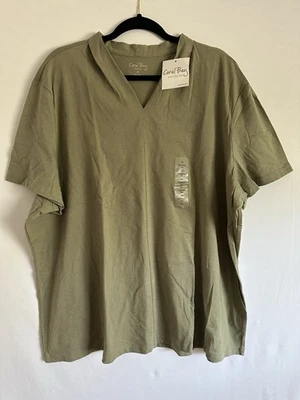 Camiseta Coral Bay para mujer talla 3X manga corta cuello en V algodón Foto 1 de 4