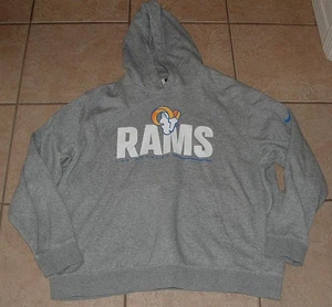 NIKE DRI-FIT Gray Sz XL NFL Football LOS ANGELES RAMS Hoodie Hooded Sweatshirt - Picture 1 of 4