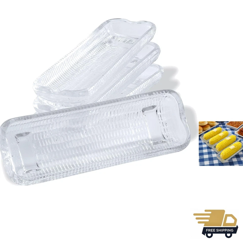 Harold IMPORT 43206 Glass Corn Dish 8.5 Set of 4