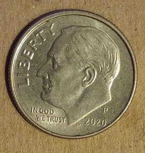 Error 2020 D Mint Roosevelt Dime Misaligned Die Obv/Rev Die Chips Look! - Picture 1 of 6