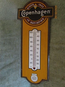 Vintage Copenhagen Chewing Tobacco Advertising Thermometer 17 3/4" Metal Sign - Picture 1 of 7